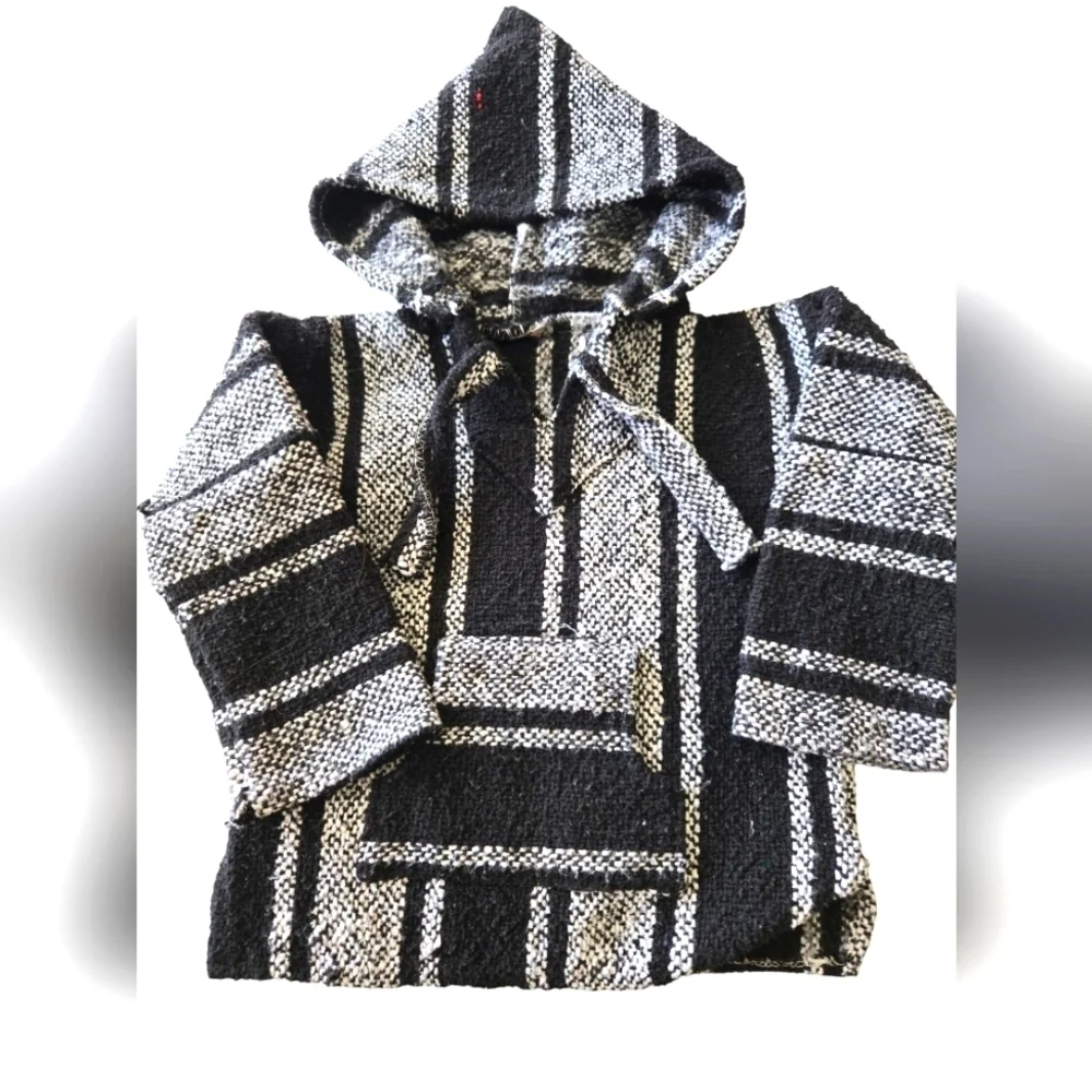 Black and White Striped Boys Hoodie Size 3T